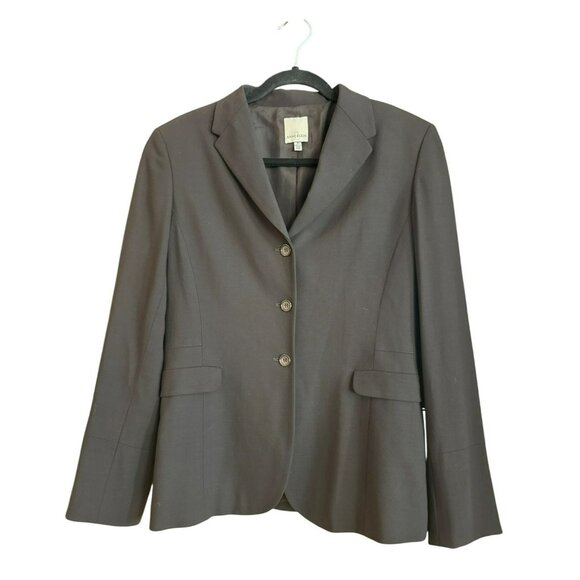 Vintage Anne Klein Womens Black Blazer Jacket Sz 8 Wool Blend Shoulder Pads NWT - Picture 1 of 6